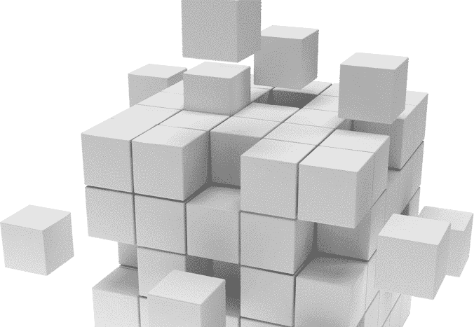 white floating cubes omnichannel