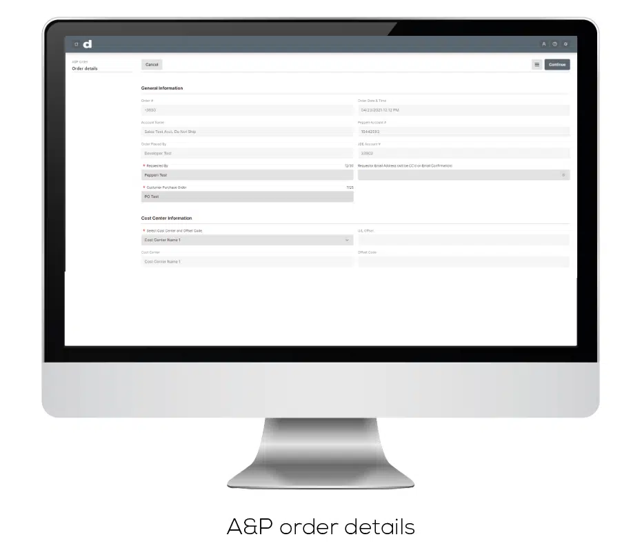 A&P Order Details