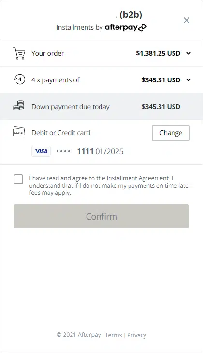 Afterpay screenshot